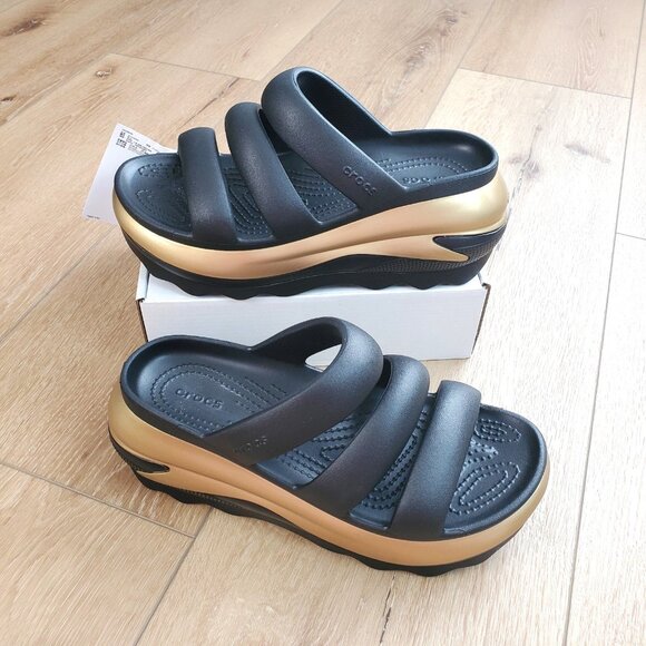 CROCS Shoes - 🤩😎CROCS Black and Gold Women's Sandals black 😎🤩